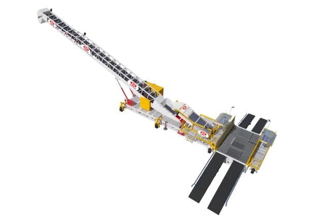 grain bunker stacker for grain pile stacking