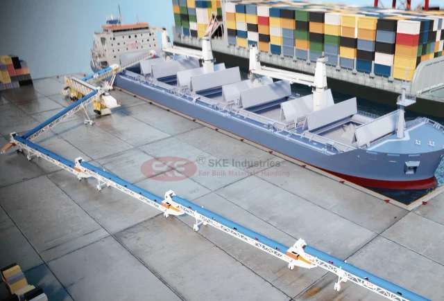 ship loader working with grasshopper conveyors